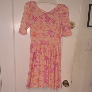 Dot Dot Smile | Pink and Orange Kids Casual Dress